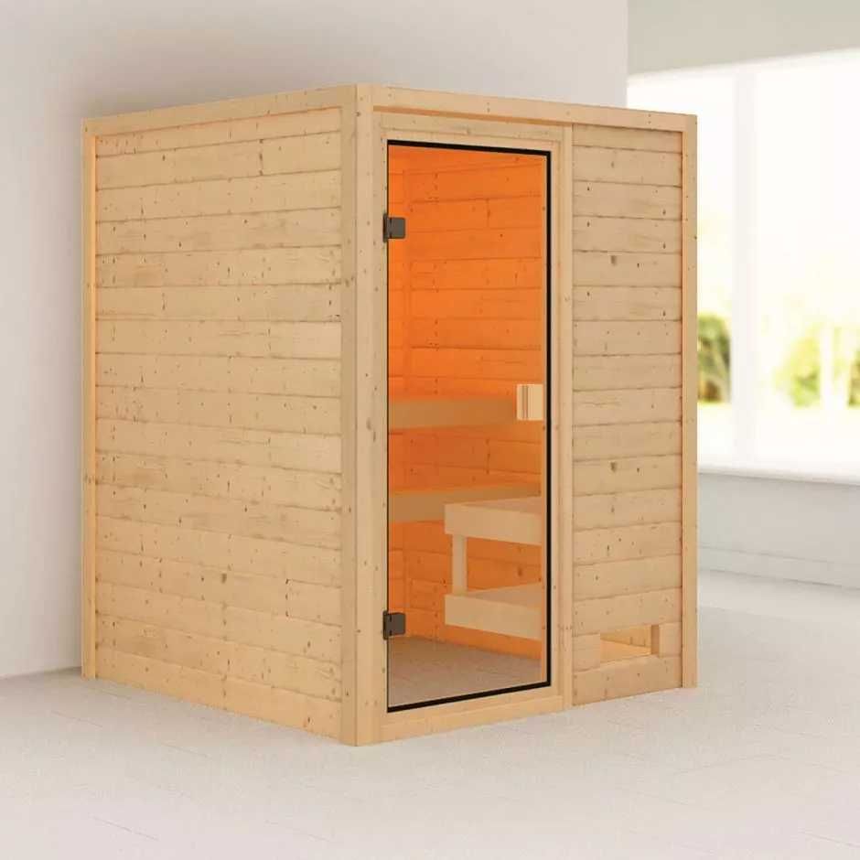 Sauna FIŃSKA ogrodowa na zewnatrz Karibu z DREWNA piec 230V zewnętrzna