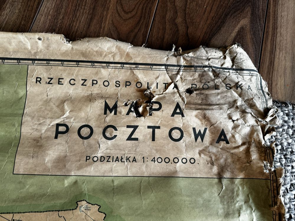 Ogromna Mapa pocztowa 1949 rok Polska prl