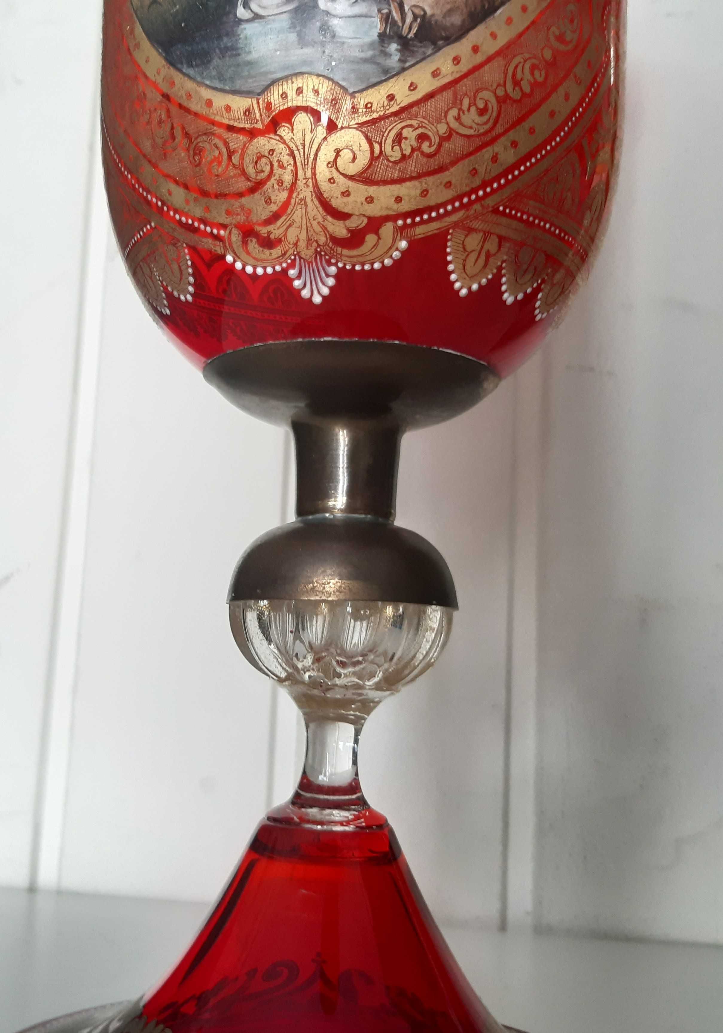 Retro Vintage Antigo Grande Cálice Taça Vidro