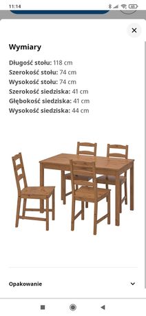 Zestaw stół i 4 krzesła Ikea Jokkmokk