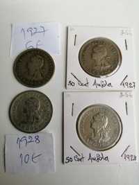 Moedas de 50 cents. Angola alpaca de 1922/1923 e 1927 /1928.