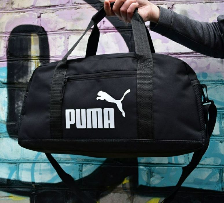 Дорожная спортивная черная сумка Puma / сумка мужская в спортзал