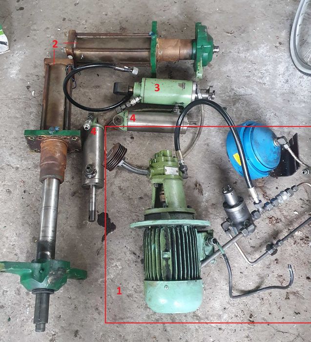 Prasa hydrauliczna osprzęt siłowniki silniki zbiornik rozdzielacz
