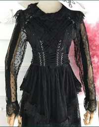 Sukienka czarna koronkowa Gothic gotycka M