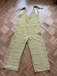 Lniane ogrodniczki w paski oversize