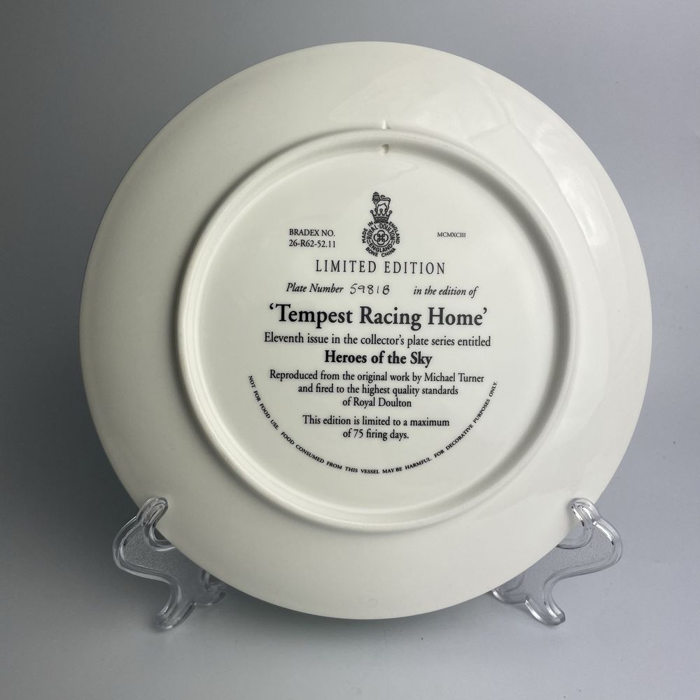 Samolot Hawker Tempest i pociąg porcelanowy talerz dekoracyjnu Doulton