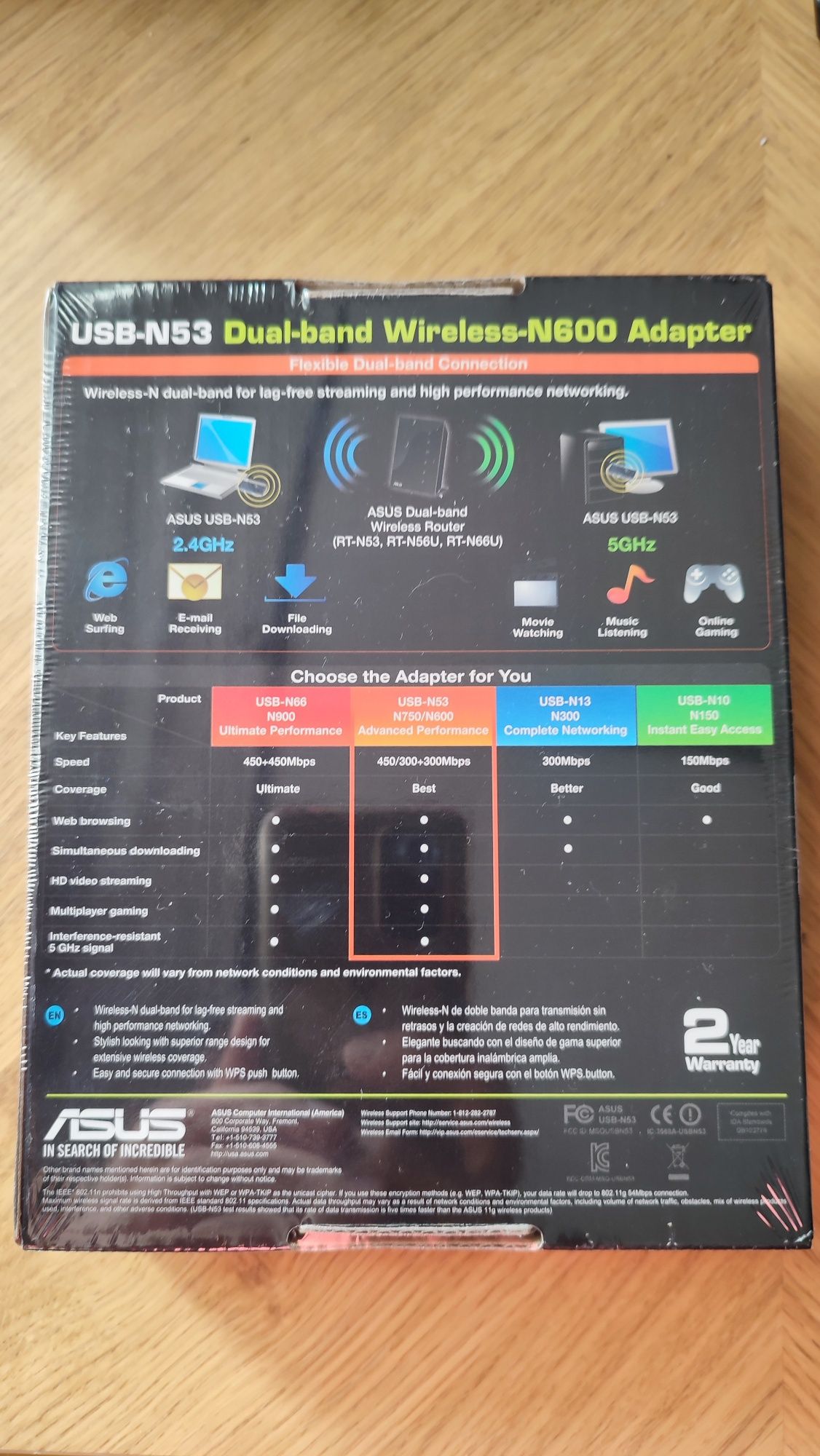 ASUS USB-N53 N600 karta sieciowa nowa