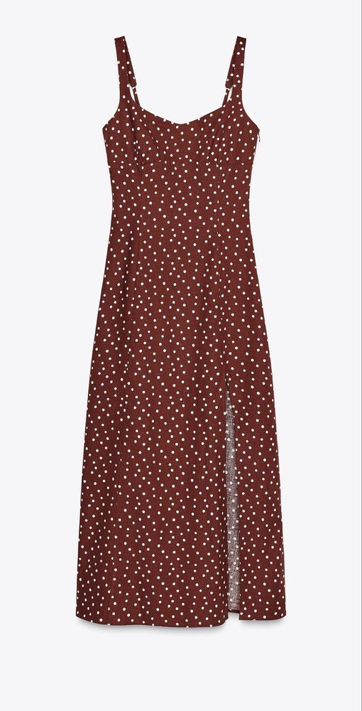 Сарафан Zara polka льон/віскоза/еластан р. M