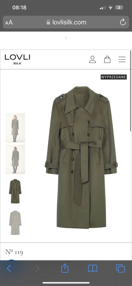 Lovli silk płaszcz wełna jedwab roz M nowy