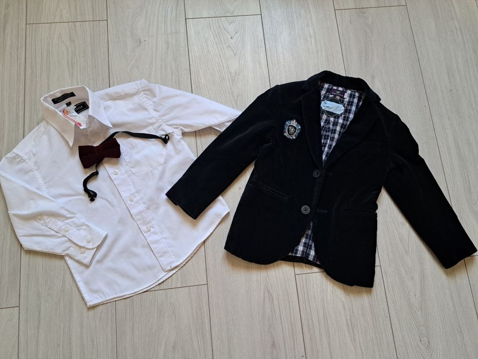 Вельветовий піджак,  біла рубашка, метелик для хлопчика.