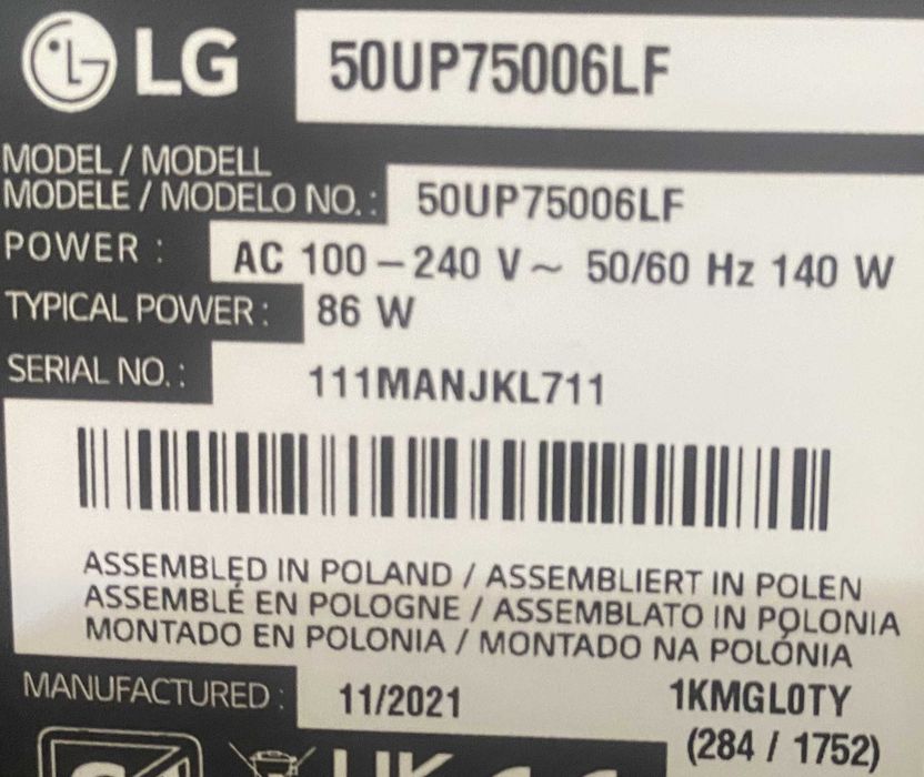 Peças Lg TV 50UP7500