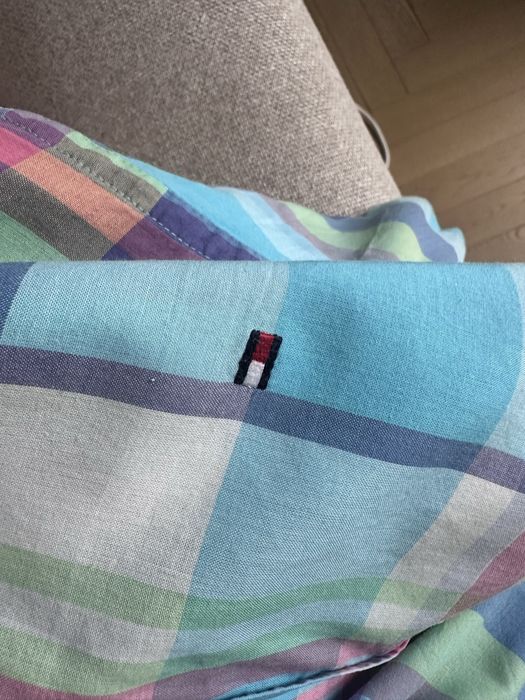 Tommy Hilfiger koszula w kratę błękitna, wielokolorowa