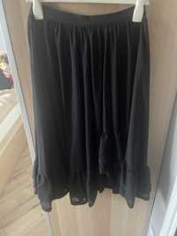 Spódnica czarna z falbanka 36 H&M