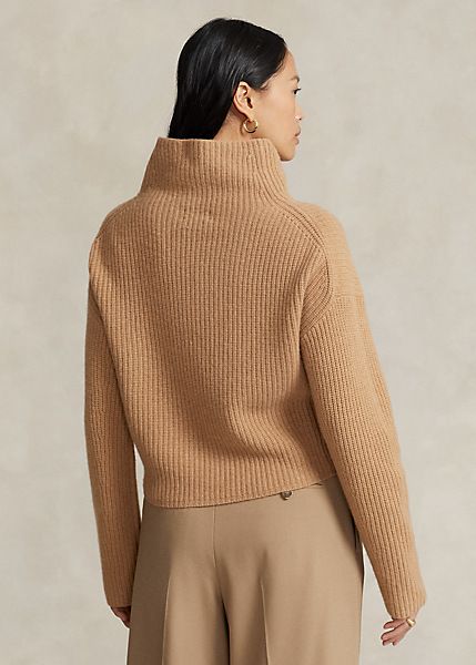 Sweter  z golfem, wełniany, karmelowy  Polo Ralph Lauren XXS