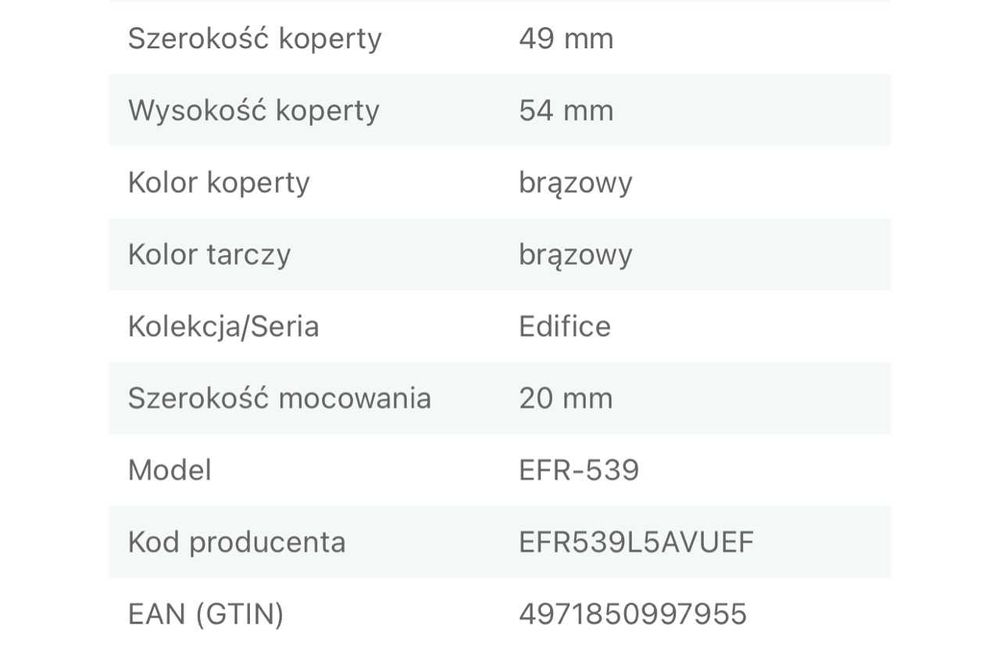 Casio Edifice EFR-539L-5AVUEF