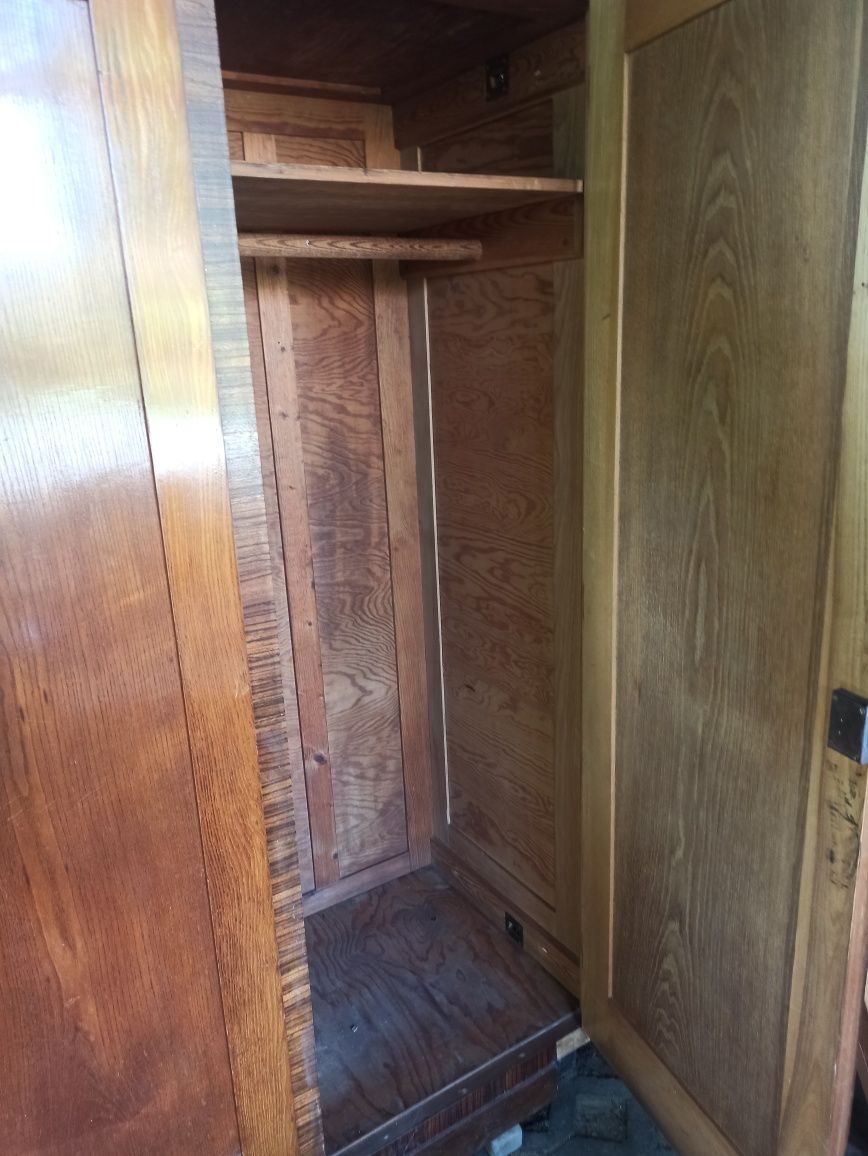 Duża stara szafa drewniana do renowacji art deco PRL vintage