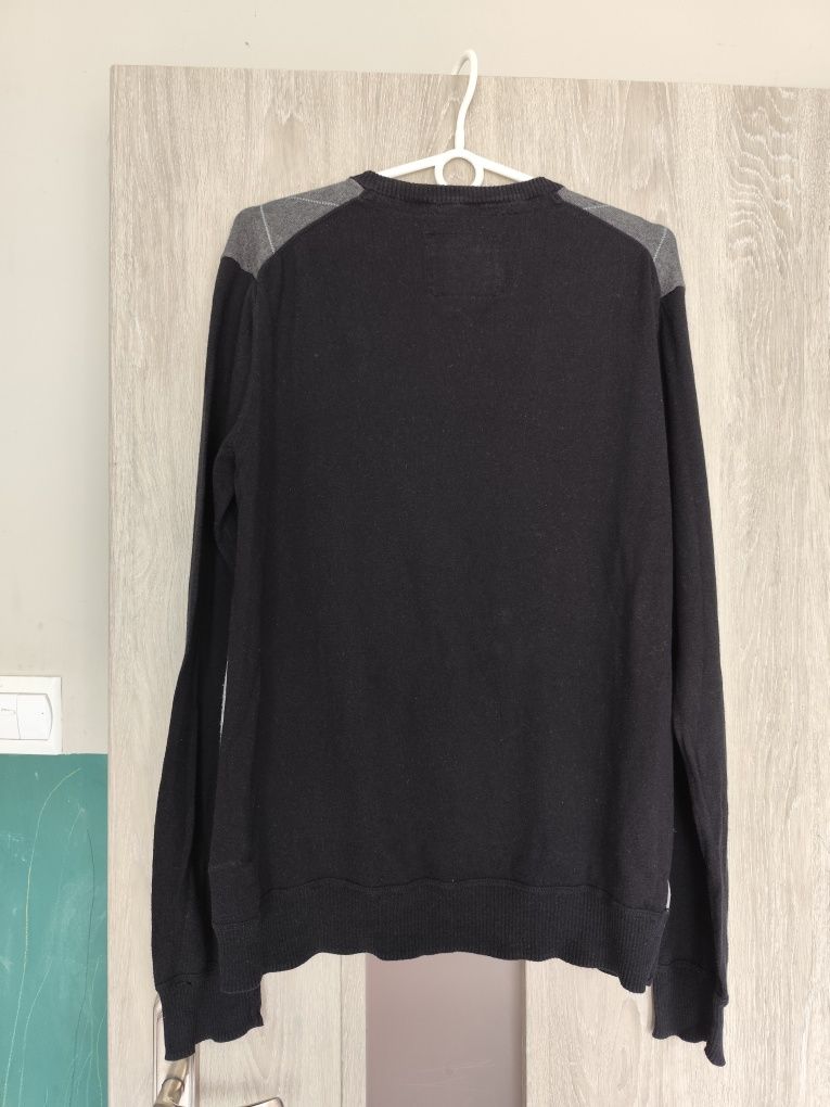 Czarny męski sweter w romby H&M L
