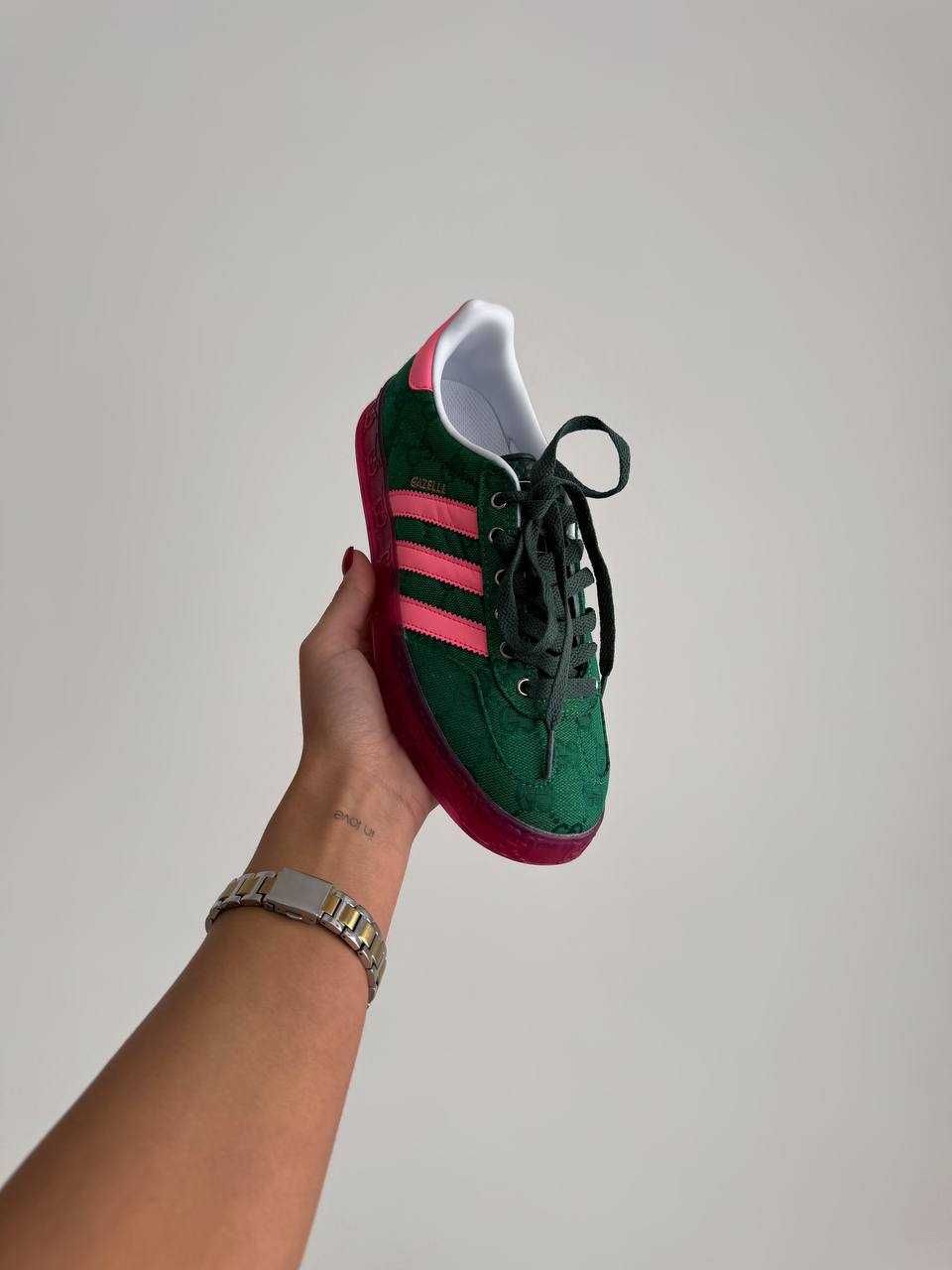 Женские кроссовки Adidas Gazelle Green Pink 36-40 Новинка Весны! Топ