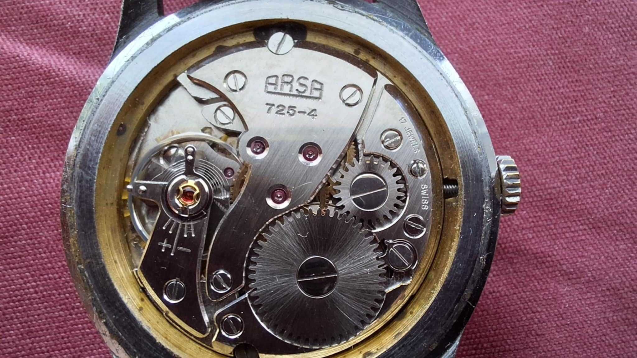 Zegarek Męski Arsa cal.725-4, lata 50/60 stan idealny.