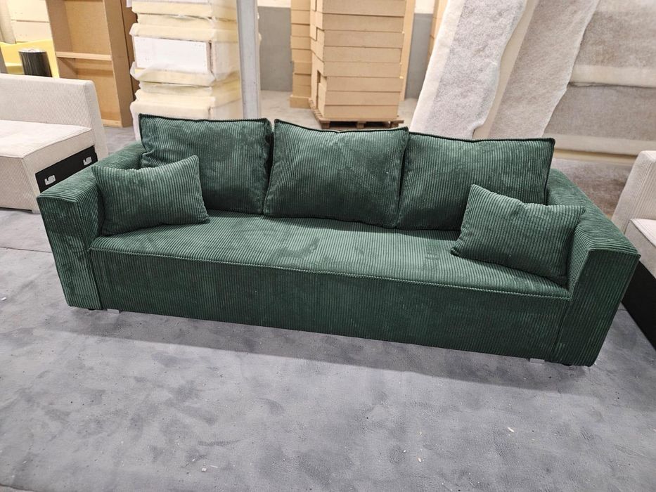 Kanapa sztruks z funkcją spania I pojemnikiem