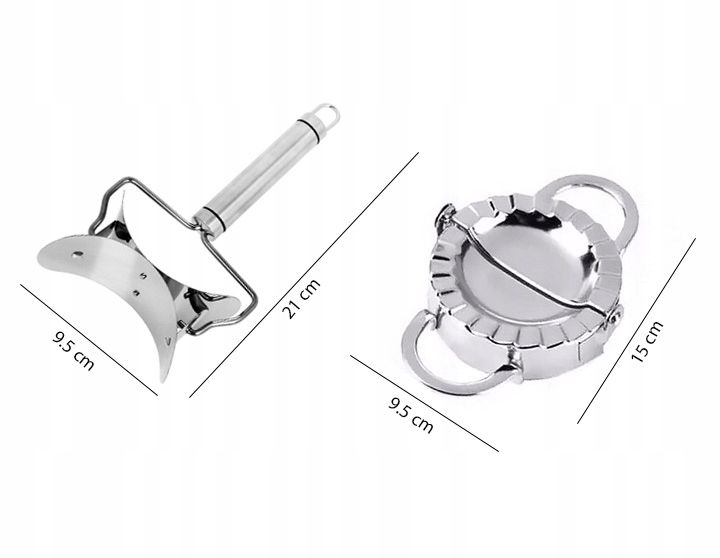 Stalowy Zestaw Do Pierogów 2w1 Wykrawacz Wykrojnik Do Ciasta Foremka 9