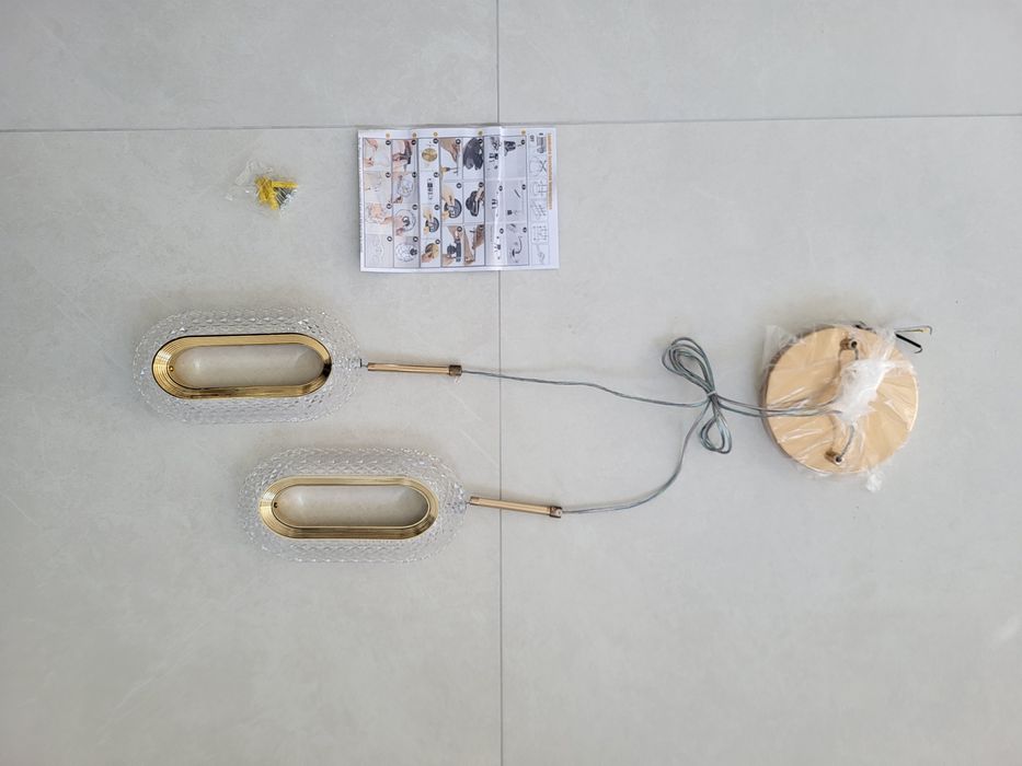 Nowa lampa glamour złota żyrandol wisząca kryształki
