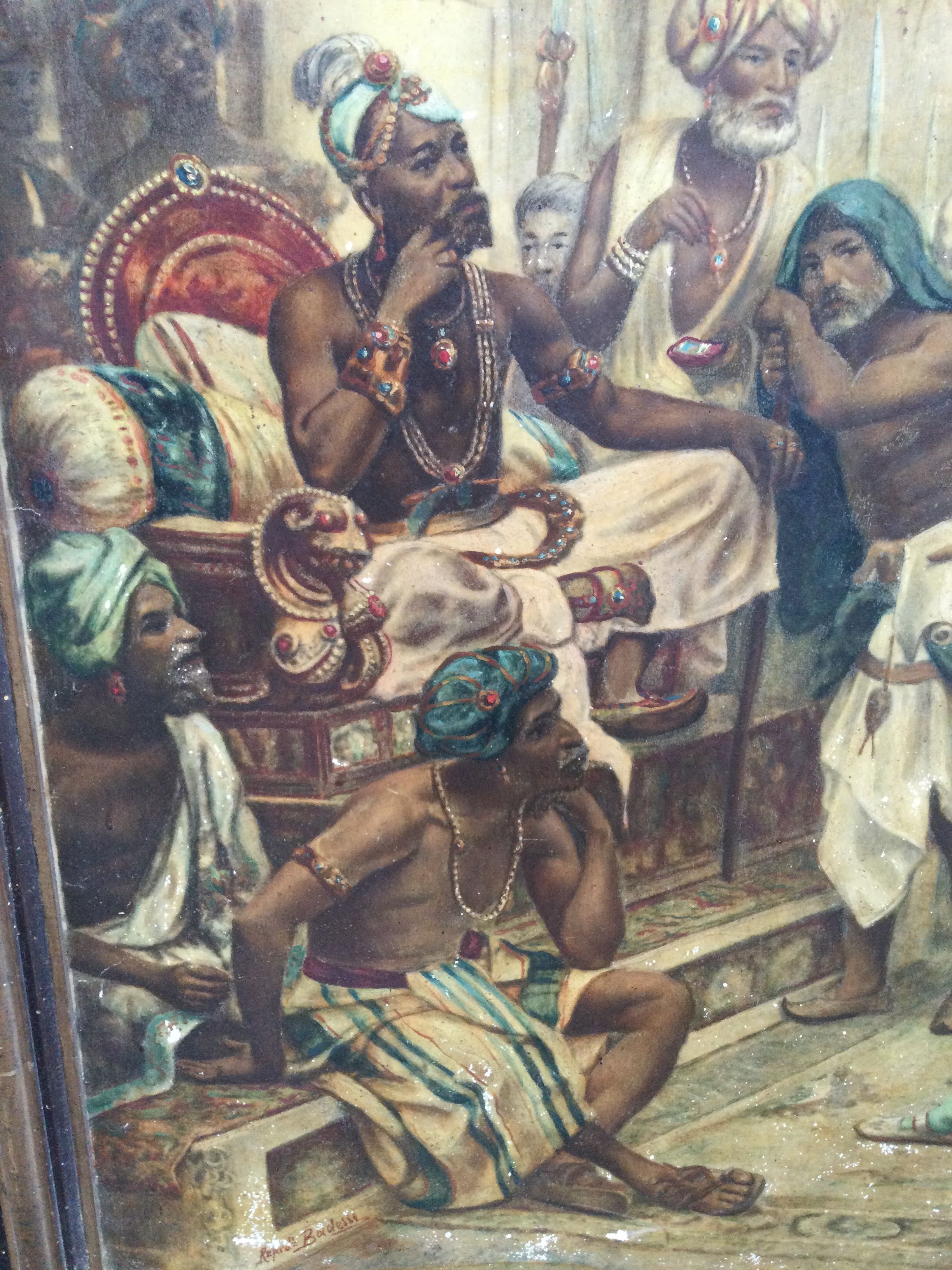 Pintura a óleo Séc XIX Vasco Da Gama 107 cm Assinada