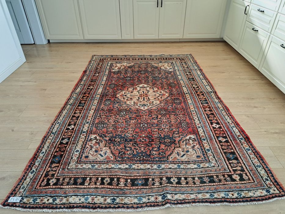 Piękny antyczny Hamadan ręcznie tkany wełniany dywan 155x230cm nr1578