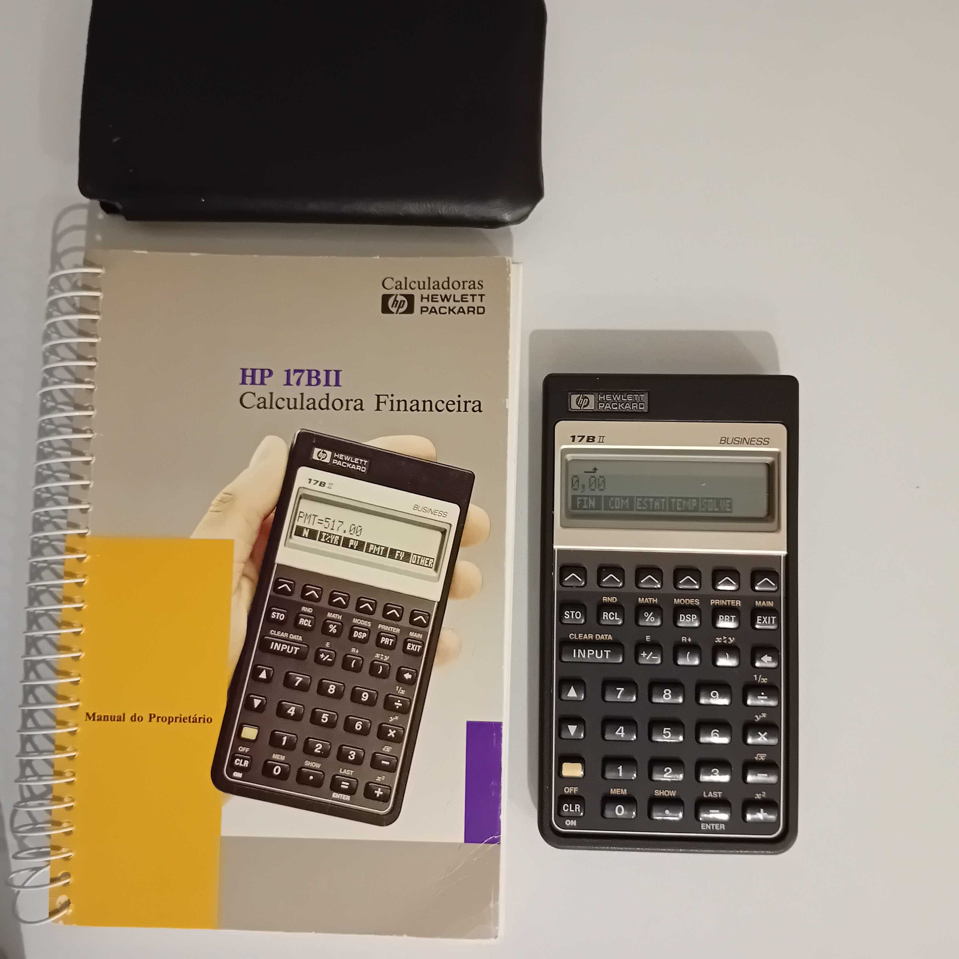 HP 17 BII Calculadora Financeira de Bolso, com manual de instruções