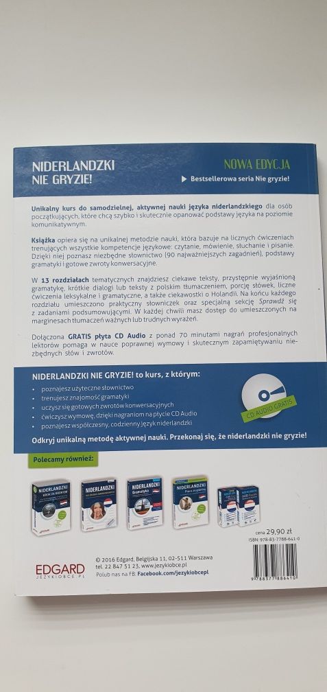 NOWY Podręcznik "Niderlandzki nie gryzie" A1-A2 wyd. Edgard płyta CD