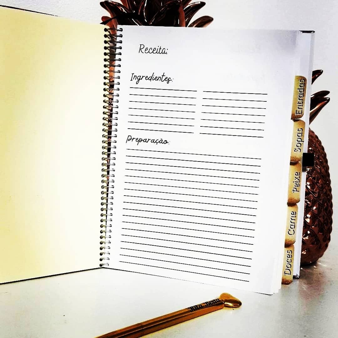 Caderno de Receitas personalizado