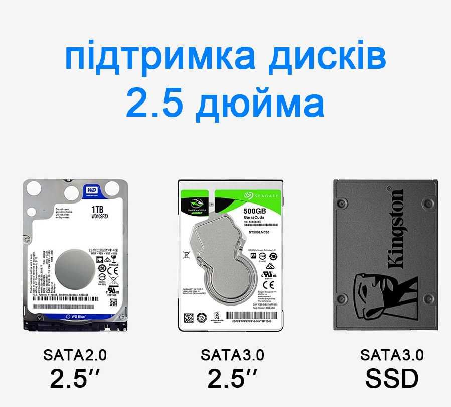 Зовнішній карман перехідник USB 3.0 для SSD/HDD диска SATA III 2.5”