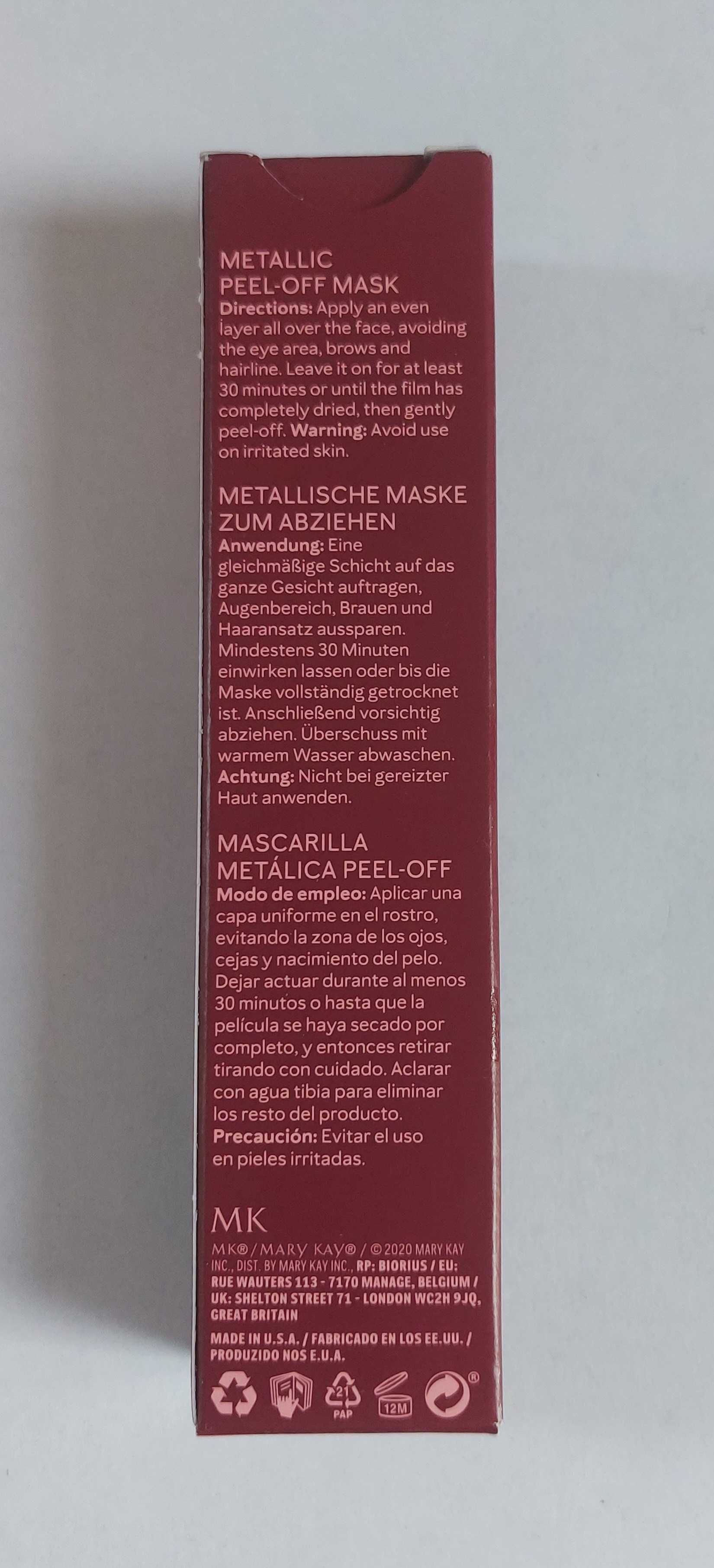 Mary Kay Wygładzająca Metaliczna Maseczka peel off