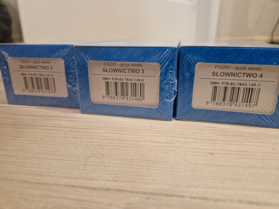 Fiszki język włoski, większość nieodpakowana