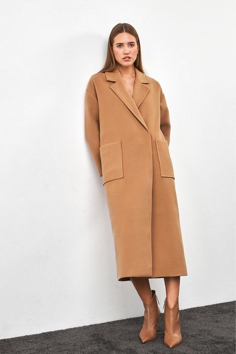 Кашемірове пальто STIMMA на кнопках коричневе в ідеальному стані