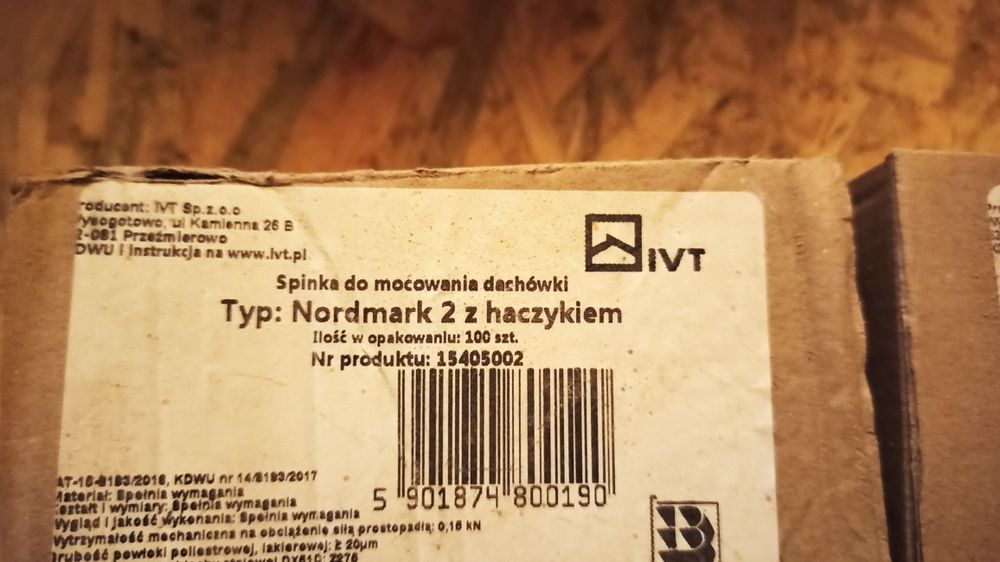 Spinka do mocowania dachówki Nordmark 2 z haczykiem