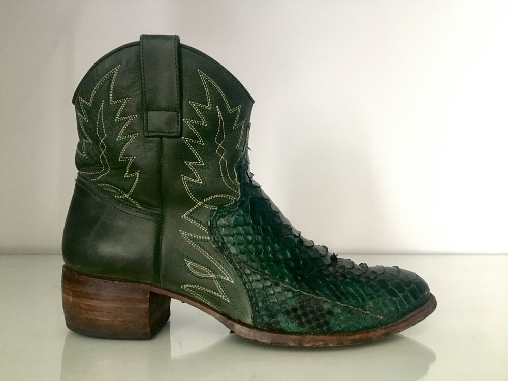 Buty damskie Sendra kowbojki za kostkę ciemnozielone zielone 40