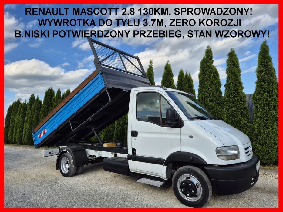 Renault Mascott Silnik Iveco 2.8 130KM  Wywrotka, Kiper 3.7m,161tys, Import Italia,Bez korozji, Super stan!