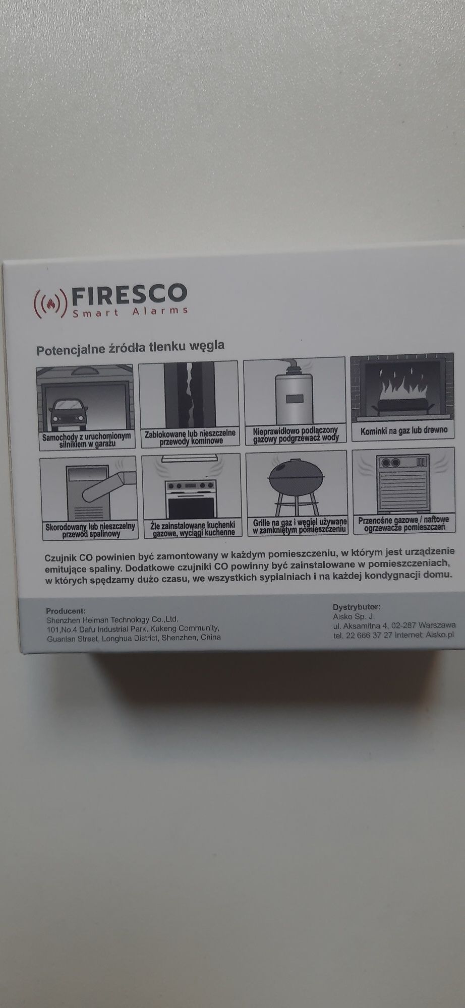 Czujnik tlenku węgla WiFi