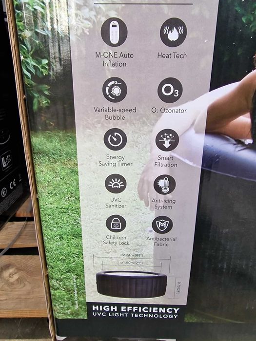Jacuzzi ogrodowe dmuchane 8 Osobowe 224cm 180 wewnątrz Mspa Rimba Ozon