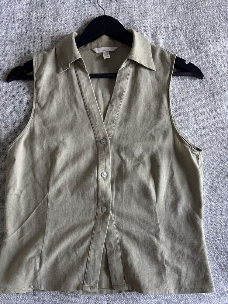 Khaki koszula len h&m w bardzo dobrym stanie idealna na lato len