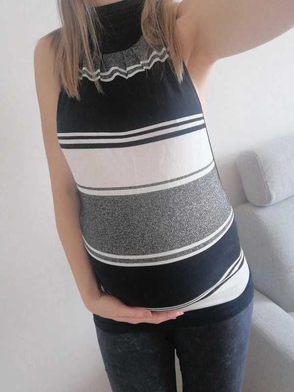 Bluzka w paski, golfik, gołe sexy plecy rozm. S/M