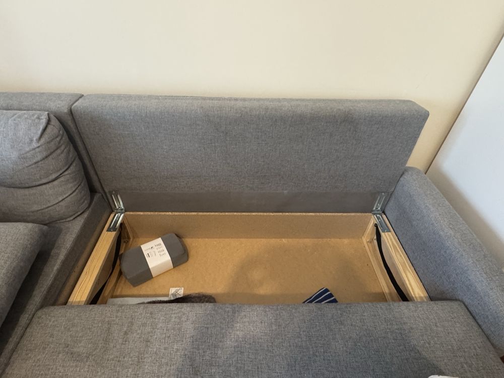 Narożnik z funkcją spania IKEA szary