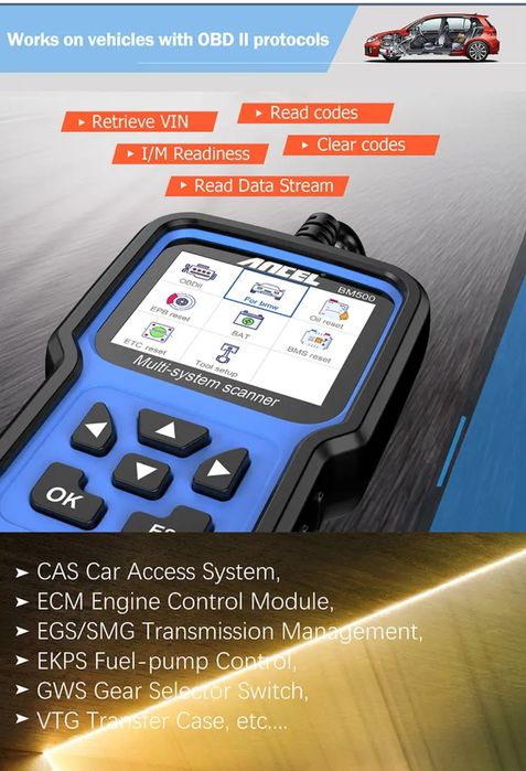 Scanner de DIAGNÓSTICO Automóvel Ancel BM500 para BMW e Mini  SELADO