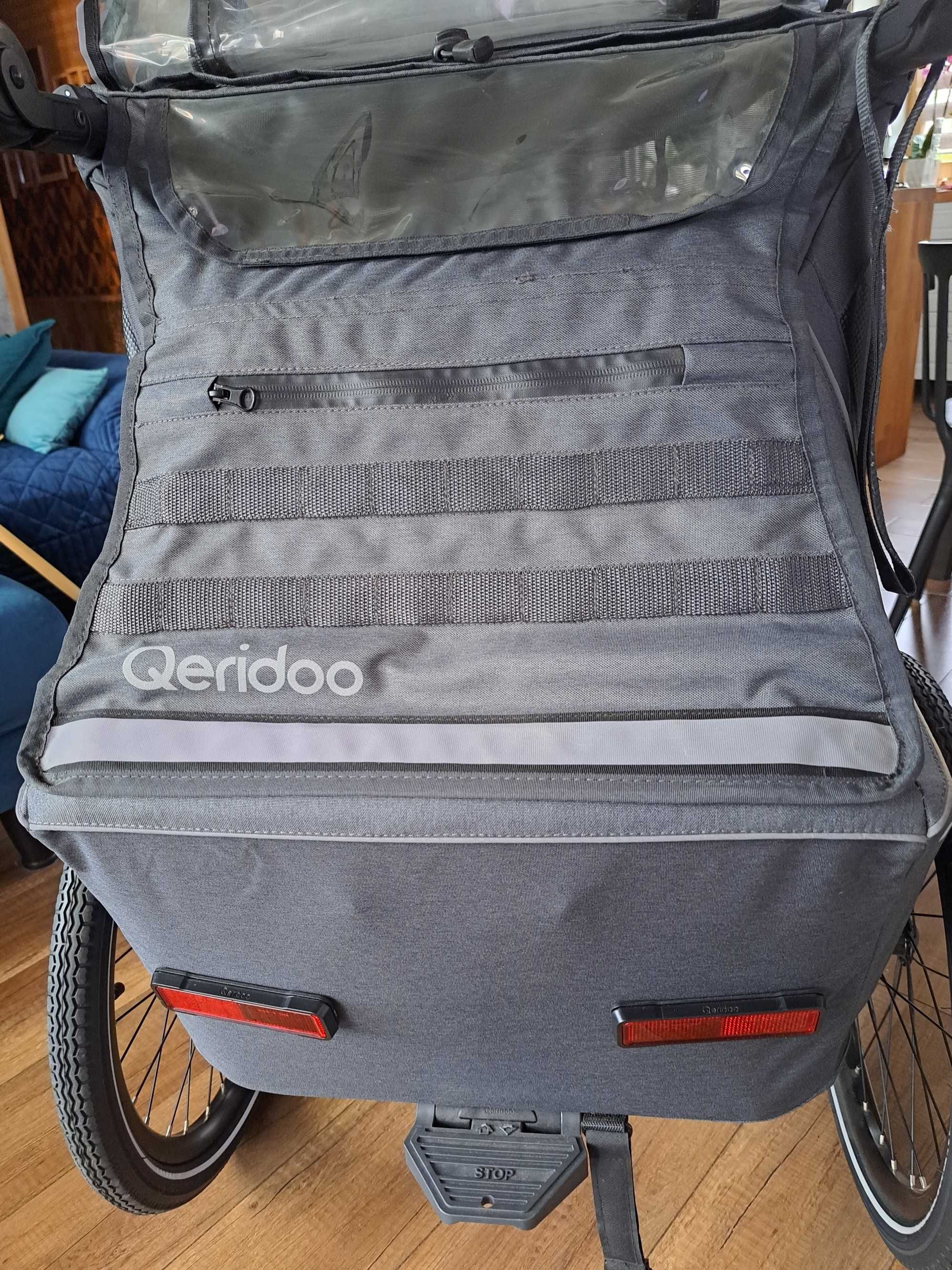 Przyczepka rowerowa Qeridoo Kidgoo 1 jak nowa na gwar. plus k.jogger