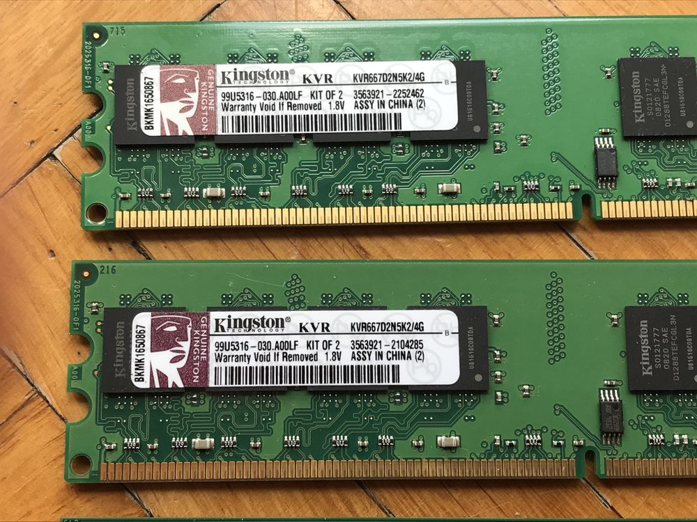 Ram ddr2 kingstone 4x2gb. kvr667d2n5k2