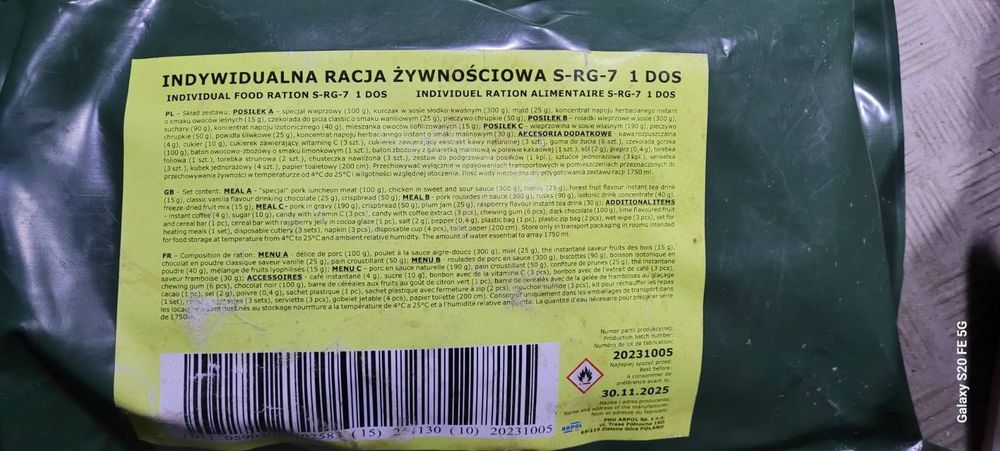 Racja żywnościowa Srg 6szt