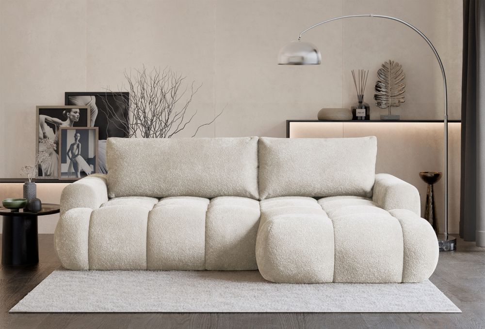Kanapa sofa narożnikowa jasnobeżowa