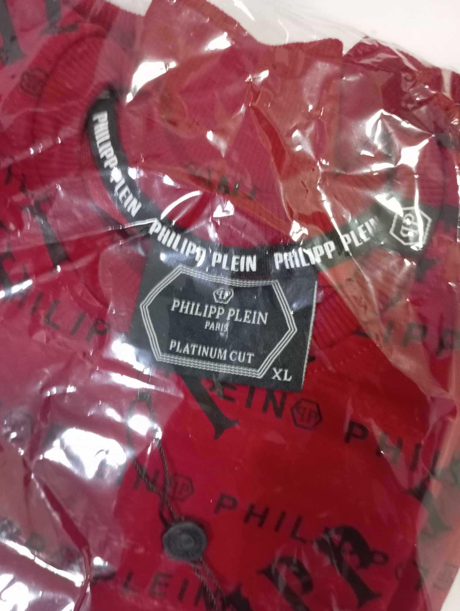 Bluza Philipp Plein, w klasycznym wydaniu, czerwona XL, nowość!