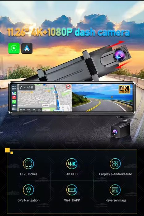 Carplay& Android Auto 11.26 cal rejestrator jazdy